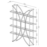 Larson Chrome/Clear 4-Tier Bookcase by Coaster at Eve Furniture