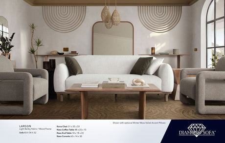 Larson Light Barley Fabric Sofa by Diamond Sofa at Eve Furniture
