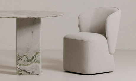 Larson Rolling Dining Chair Heather Grey by Moe's Home at Eve Furniture