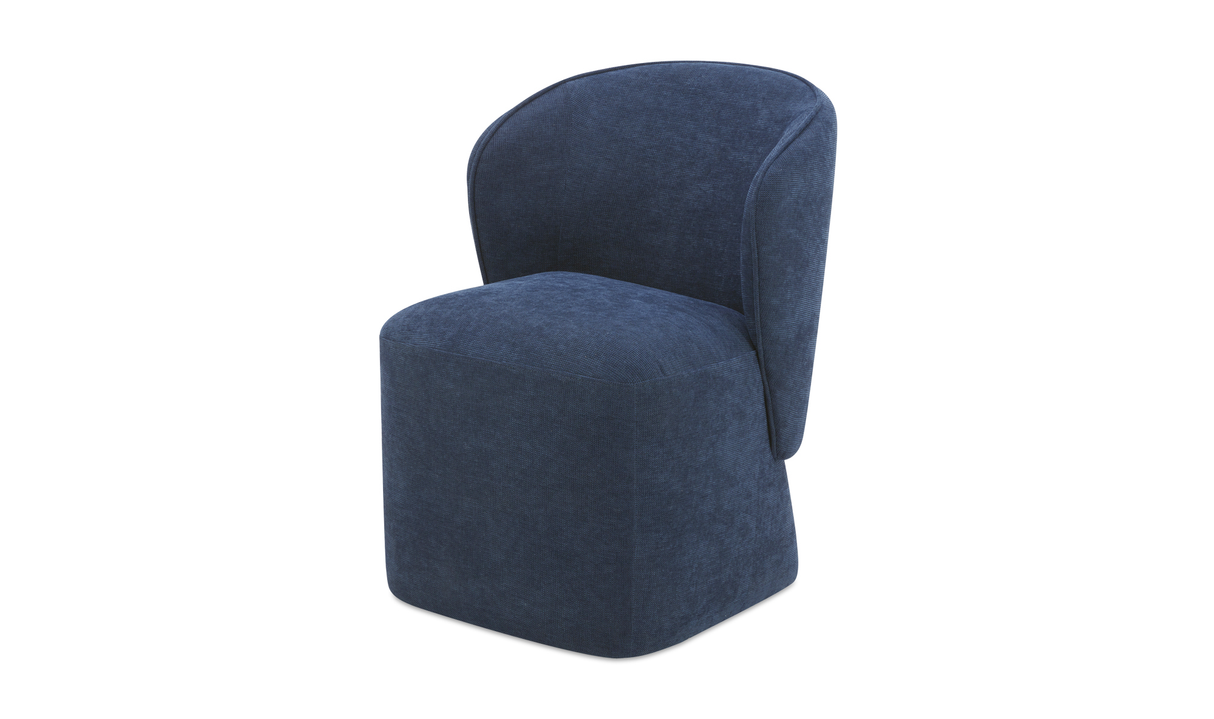 Larson Rolling Dining Chair Navy Blue by Moe's Home at Eve Furniture