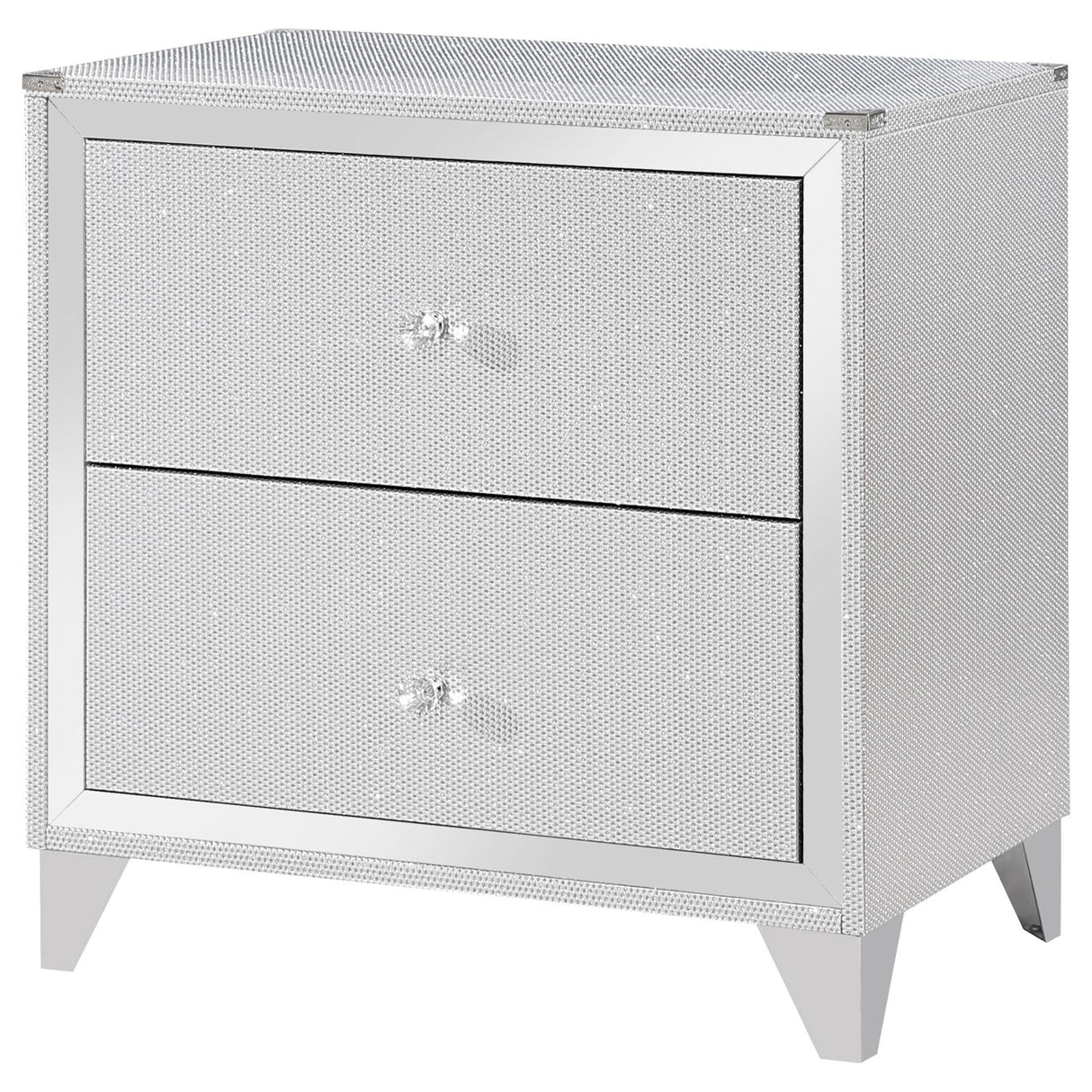 Larue 2-drawer Nightstand with USB Port Silver