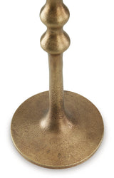 Larwick Antique Brass Finish Candle Holder by Ashley at Eve Furniture