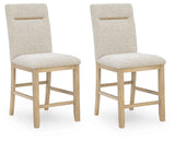 Lasinger Light Brown Counter Height Chair, Set of 2