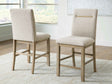 Lasinger Light Brown Counter Height Chair, Set of 2