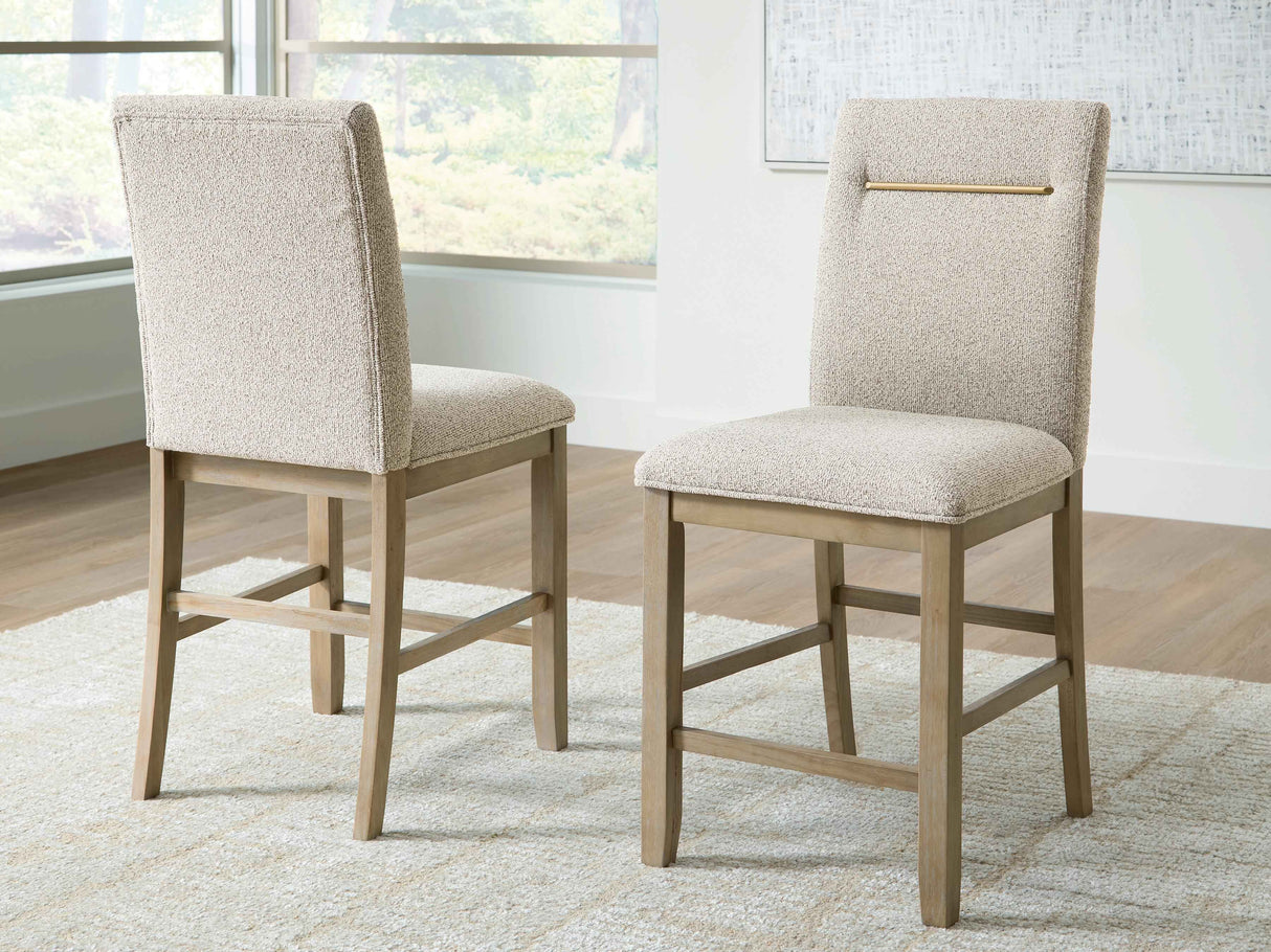 Lasinger Light Brown Counter Height Chair, Set of 2
