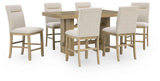 Lasinger Light Brown Counter Height Set