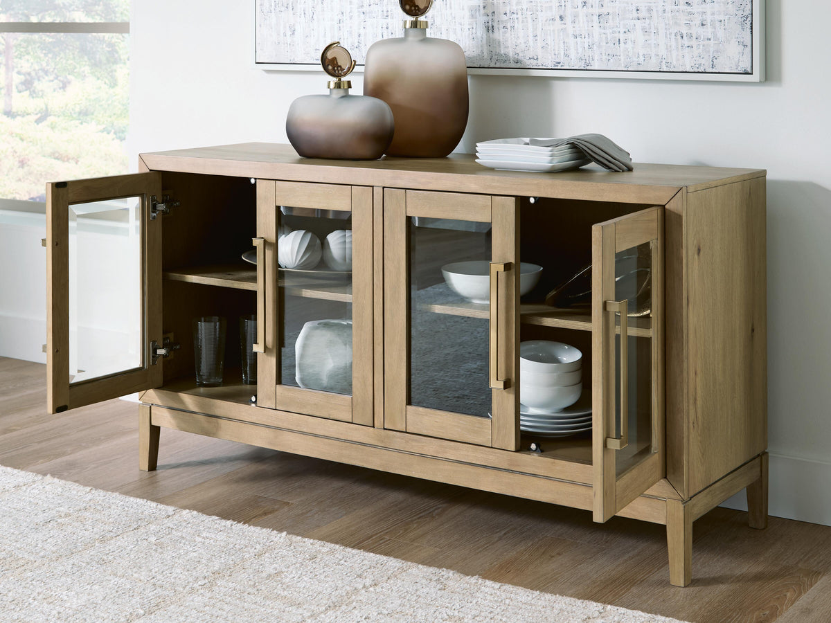 Lasinger Light Brown Dining Server by Ashley at Eve Furniture