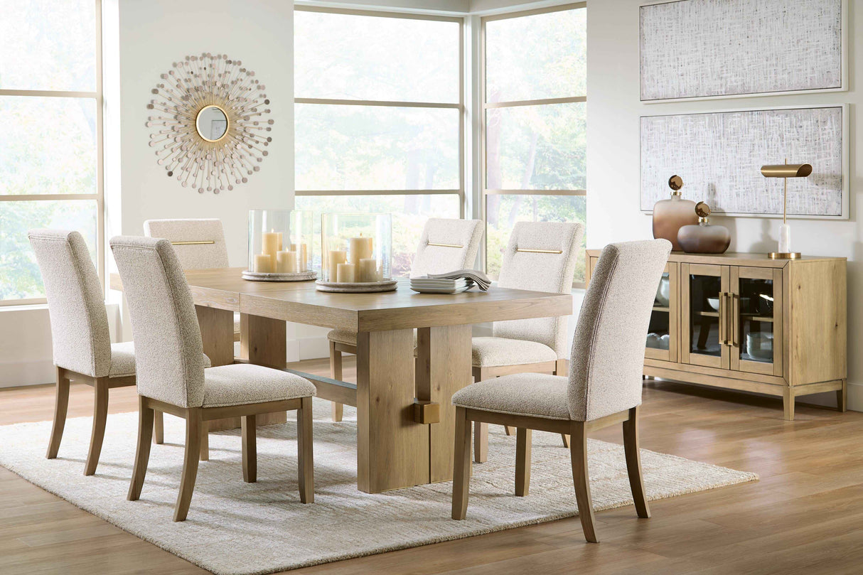 Lasinger Light Brown Extendable Dining Room Set