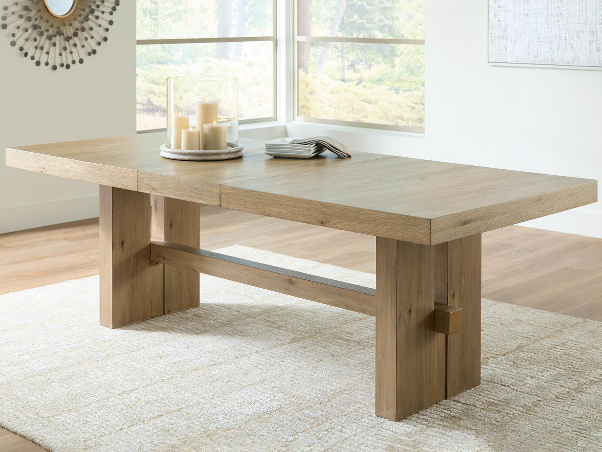 Lasinger Light Brown Extendable Dining Room Set by Ashley at Eve Furniture