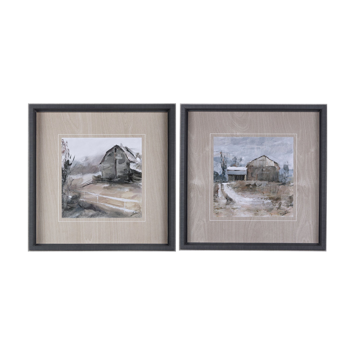 Late Autumn in Countryside I by Mercana Studio Hand Embellished Framed Art Print Matted under Glass by Mercana at Eve Furniture