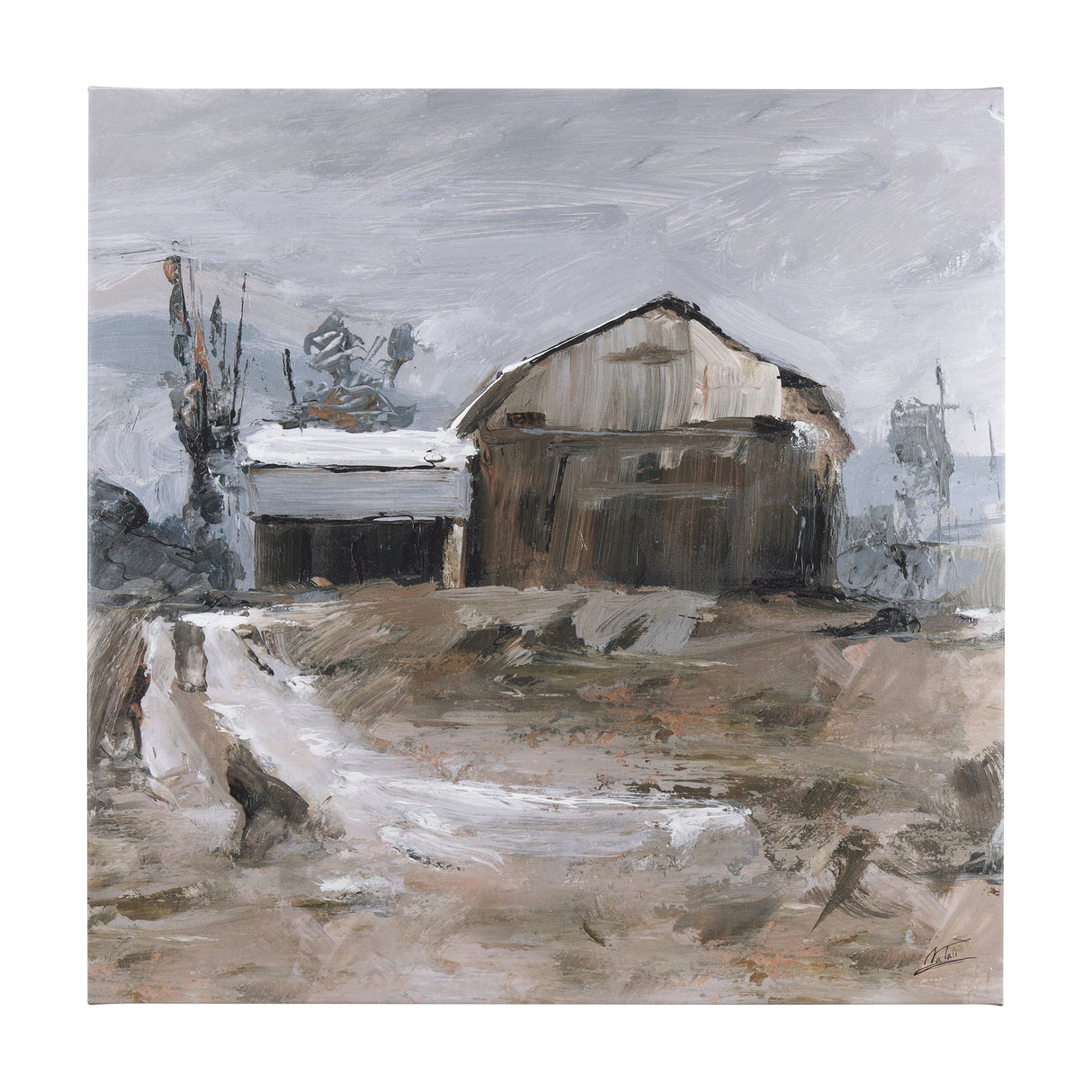Late Autumn in Countryside II by Mercana Studio a Hand Embellished Textured Canvas by Mercana at Eve Furniture