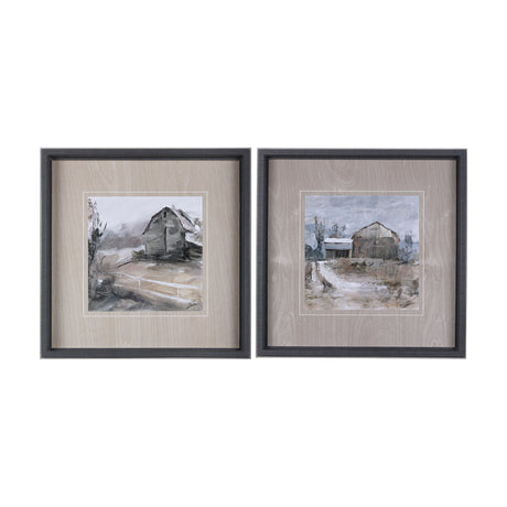 Late Autumn in Countryside II by Mercana Studio Hand Embellished Framed Art Print Matted under Glass by Mercana at Eve Furniture