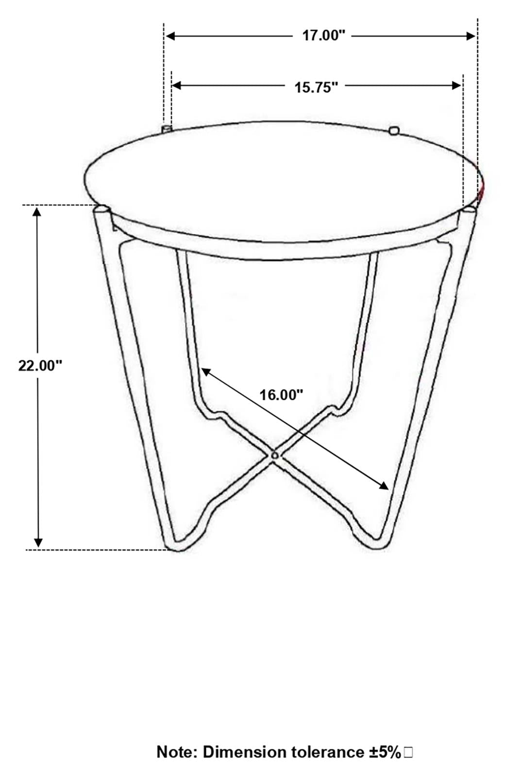 Latifa Red/Black Round Accent Table with Marble Top