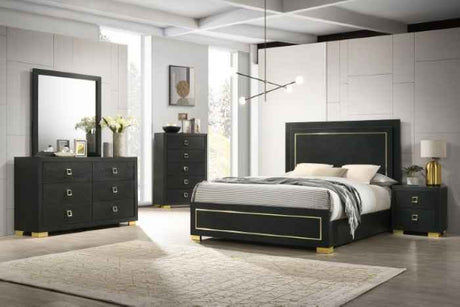 Latimer Black 4-Piece Queen Bedroom Set by Furniture of America at Eve Furniture