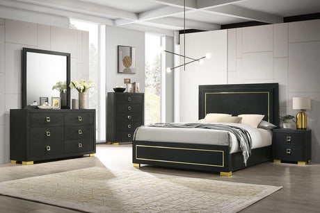 Latimer Black LED King Panel Bed by Furniture of America at Eve Furniture