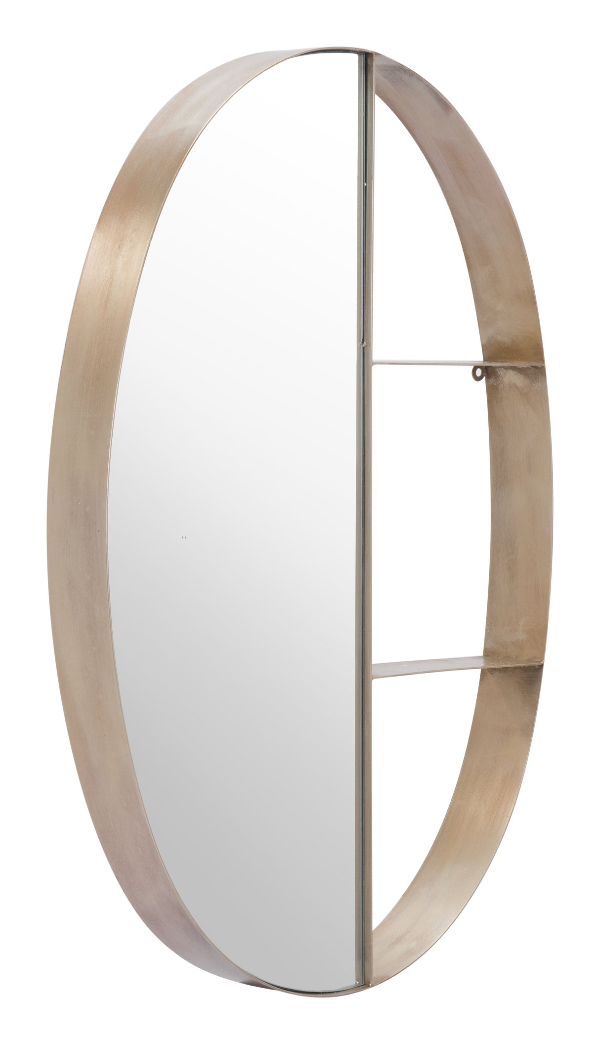 Latitude Antique Bronze Oval Shelf Mirror by Zuomod at Eve Furniture