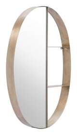 Latitude Antique Bronze Oval Shelf Mirror by Zuomod at Eve Furniture