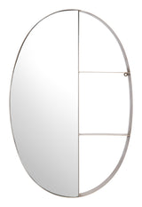 Latitude Antique Bronze Oval Shelf Mirror by Zuomod at Eve Furniture