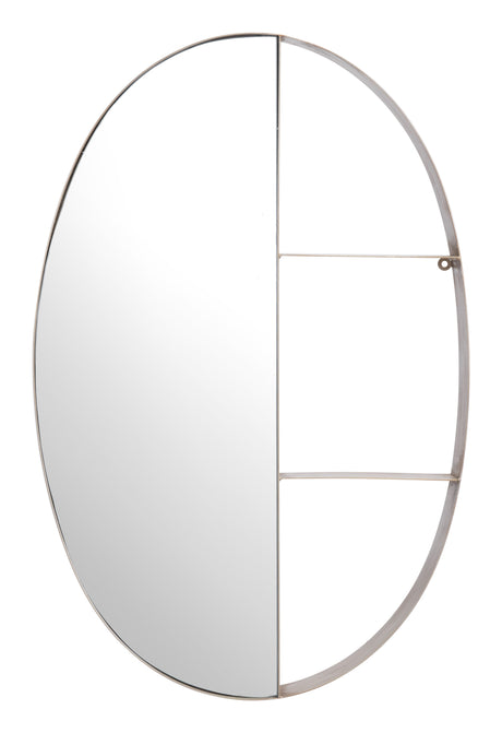Latitude Antique Bronze Oval Shelf Mirror by Zuomod at Eve Furniture