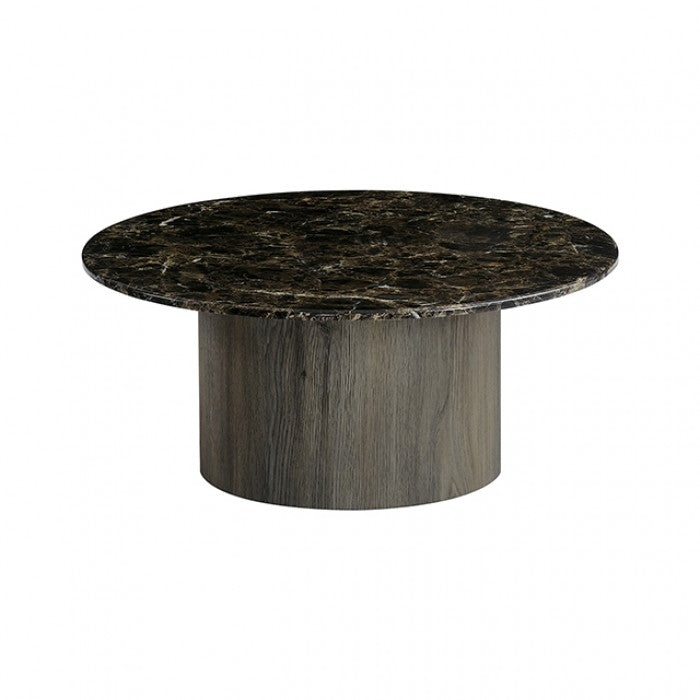 Latona Dark Gray Round Coffee Table by Furniture of America at Eve Furniture