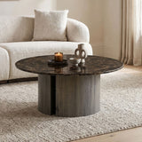 Latona Dark Gray Round Coffee Table by Furniture of America at Eve Furniture