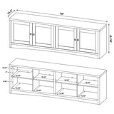 Laughlin 4-door Engineered Wood 78" TV Stand Dark Pine