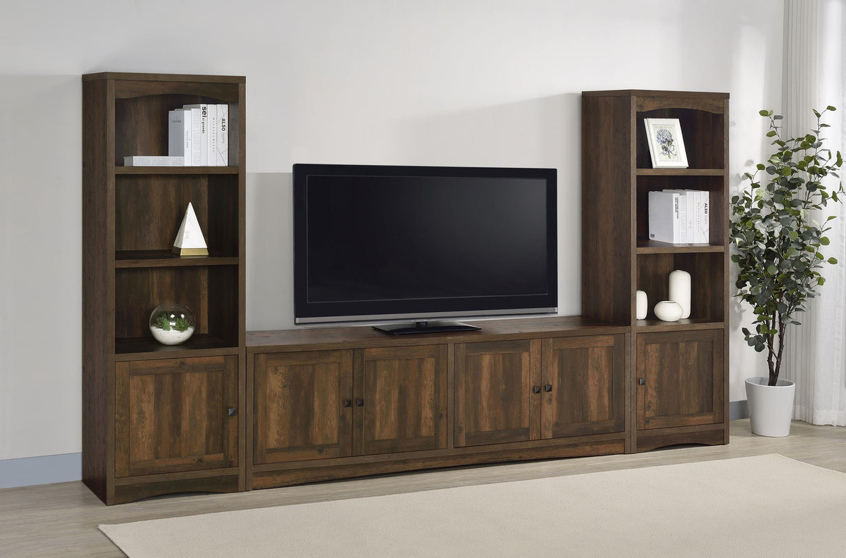 Laughlin 4-door Engineered Wood 78" TV Stand Dark Pine