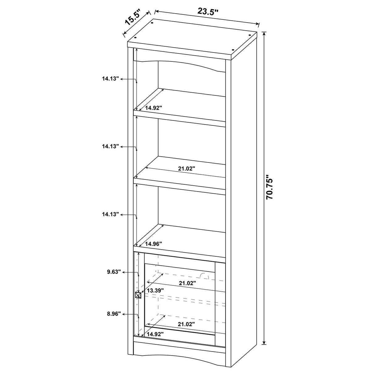 Laughlin Dark Pine 3-shelf Engineered Wood Media Tower by Coaster at Eve Furniture