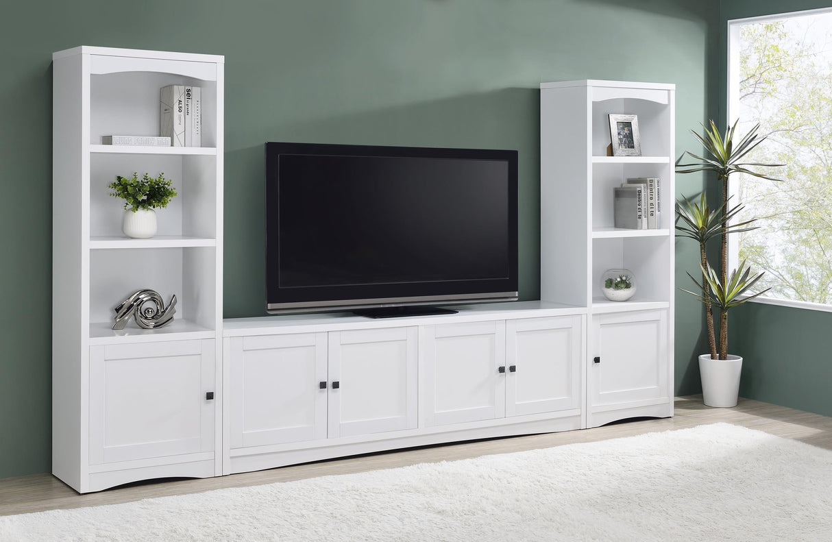 Laughlin White 3-Piece Entertainment Center TV Stand by Coaster at Eve Furniture