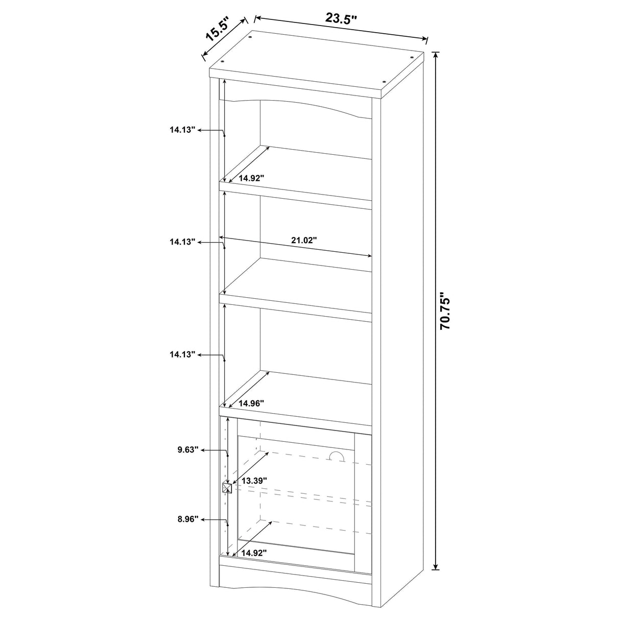 Laughlin White 3-shelf Engineered Wood Media Tower by Coaster at Eve Furniture