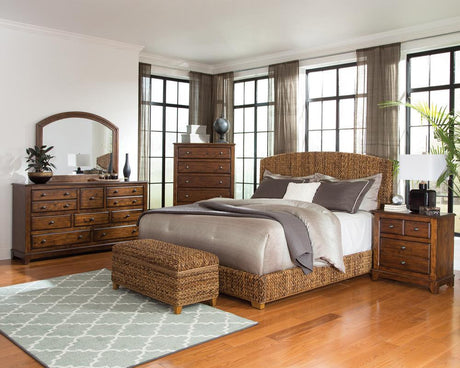 Laughton Amber California King Hand-Woven Banana Leaf Bed by Coaster at Eve Furniture