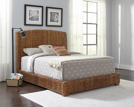 Laughton Amber California King Hand-Woven Banana Leaf Bed by Coaster at Eve Furniture