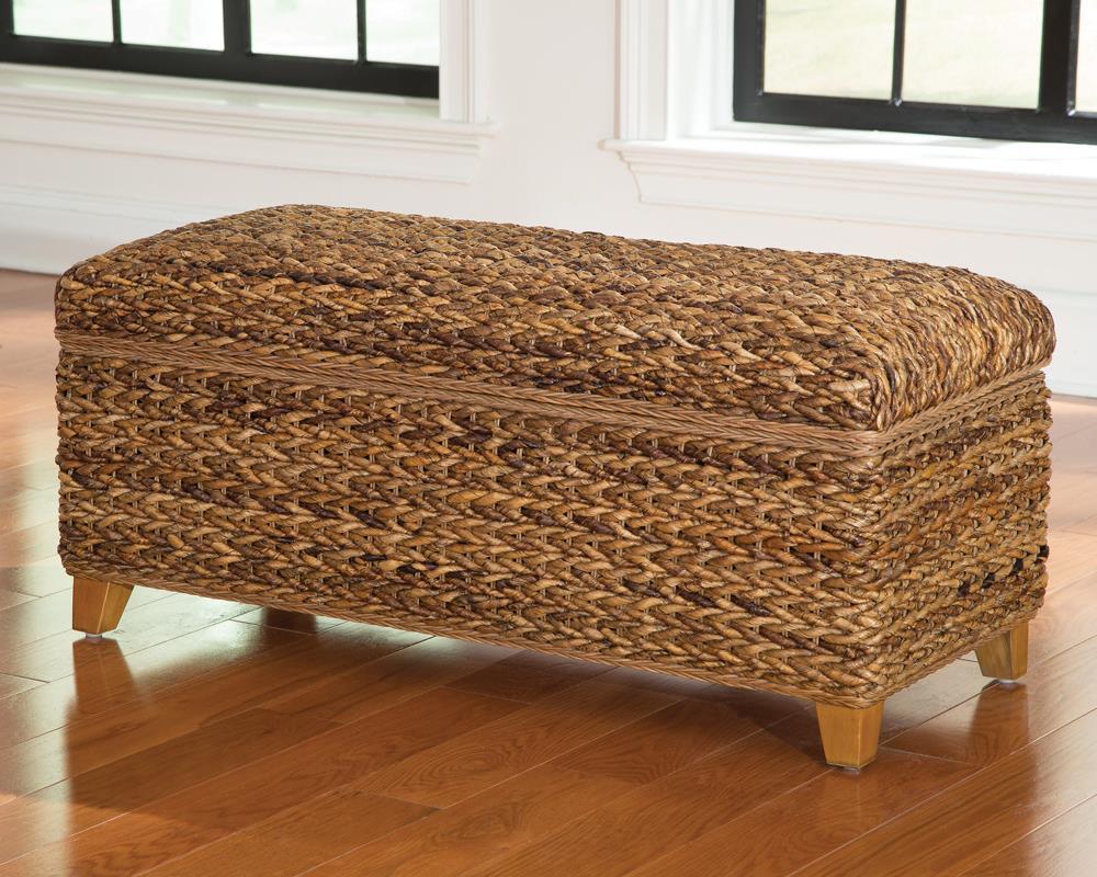 Laughton Amber Hand-Woven Storage Trunk by Coaster at Eve Furniture