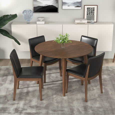 Laura Black PU Solid Wood Dining Chair (Set Of 2) by Ashcroft Furniture at Eve Furniture