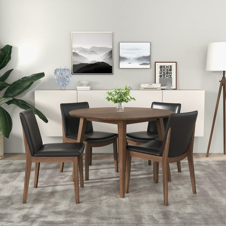 Laura Black PU Solid Wood Dining Chair (Set Of 2) by Ashcroft Furniture at Eve Furniture