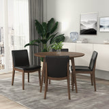 Laura Black PU Solid Wood Dining Chair (Set Of 2) by Ashcroft Furniture at Eve Furniture