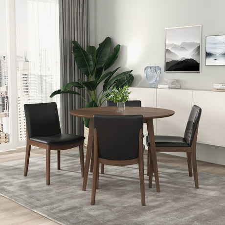 Laura Black PU Solid Wood Dining Chair (Set Of 2) by Ashcroft Furniture at Eve Furniture