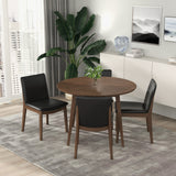 Laura Black PU Solid Wood Dining Chair (Set Of 2) by Ashcroft Furniture at Eve Furniture