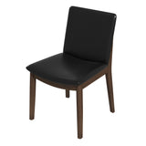 Laura Black PU Solid Wood Dining Chair (Set Of 2) by Ashcroft Furniture at Eve Furniture
