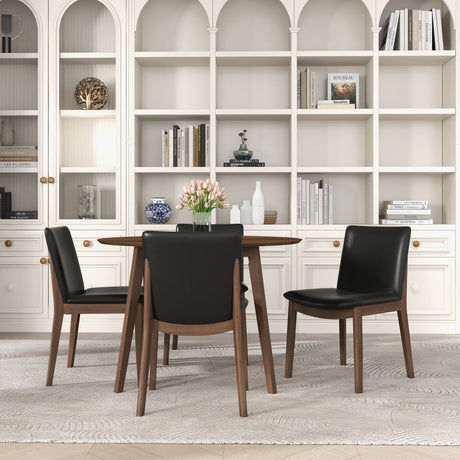 Laura Black PU Solid Wood Dining Chair (Set Of 2) by Ashcroft Imports at Eve Furniture