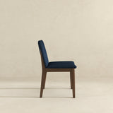 Laura Blue Linen Solid Wood Dining Chair (Set Of 2) by Ashcroft Furniture at Eve Furniture