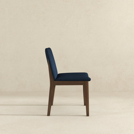 Laura Blue Linen Solid Wood Dining Chair (Set Of 2) by Ashcroft Furniture at Eve Furniture
