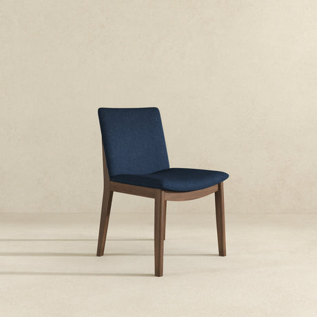 Laura Blue Linen Solid Wood Dining Chair (Set Of 2) by Ashcroft Furniture at Eve Furniture
