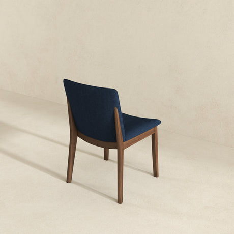 Laura Blue Linen Solid Wood Dining Chair (Set Of 2) by Ashcroft Furniture at Eve Furniture