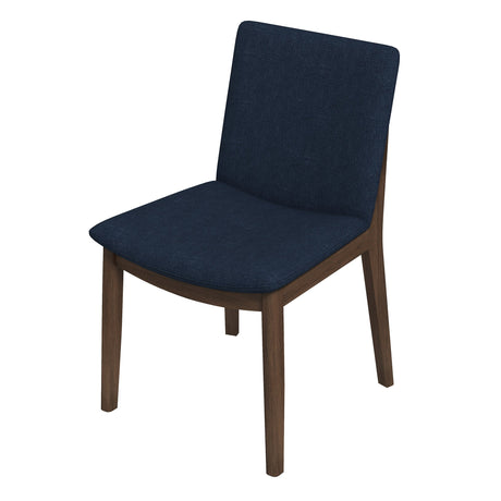 Laura Blue Linen Solid Wood Dining Chair (Set Of 2) by Ashcroft Furniture at Eve Furniture
