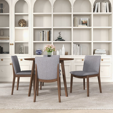 Laura Light Grey Linen Solid Wood Dining Chair (Set Of 2) by Ashcroft Imports at Eve Furniture