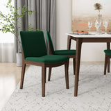 Laura Mid-Century Modern Solid Wood Dining Chair (Set of 2) Black Vegan Leather