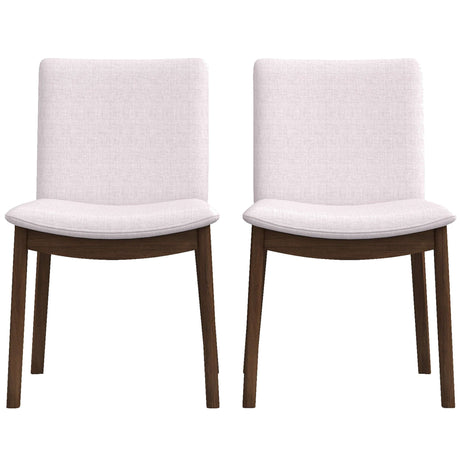 Laura Mid-Century Modern Solid Wood Dining Chair (Set of 2) Blue Linen