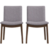 Laura Mid-Century Modern Solid Wood Dining Chair (Set of 2) Cream Linen
