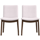 Laura Mid-Century Modern Solid Wood Dining Chair (Set of 2) Light Grey Linen